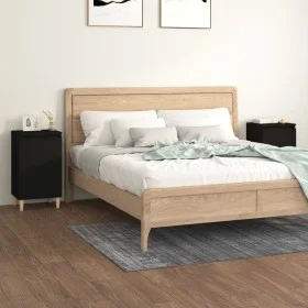 Mesitas de noche 2 uds madera contrachapada negro 40x35x70 cm de vidaXL, Mesitas de noche - Ref: Foro24-819631, Precio: 66,09...