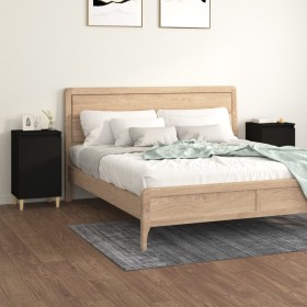 Nachttische 2 Stück schwarzes Sperrholz 40x35x70 cm von vidaXL, Nachttische - Ref: Foro24-819631, Preis: 66,79 €, Rabatt: %