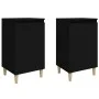 Mesitas de noche 2 uds madera contrachapada negro 40x35x70 cm de vidaXL, Mesitas de noche - Ref: Foro24-819631, Precio: 66,09...