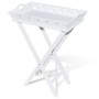 Beistelltisch mit weißem Tablett von vidaXL, Seitentische - Ref: Foro24-241148, Preis: 79,27 €, Rabatt: %