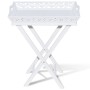 Beistelltisch mit weißem Tablett von vidaXL, Seitentische - Ref: Foro24-241148, Preis: 79,27 €, Rabatt: %