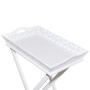 Beistelltisch mit weißem Tablett von vidaXL, Seitentische - Ref: Foro24-241148, Preis: 79,27 €, Rabatt: %