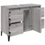 Sonoma gray plywood sink cabinet 80x33x60 cm by vidaXL, bathroom vanities - Ref: Foro24-821282, Price: 94,43 €, Discount: %