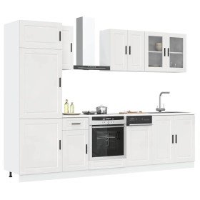 Conjunto de armarios de cocina "Porto" de 8 piezas en madera de