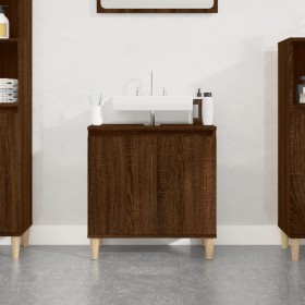 Plywood oak brown bathroom cabinet 58x33x60 cm by vidaXL, bathroom vanities - Ref: Foro24-821259, Price: 50,47 €, Discount: %