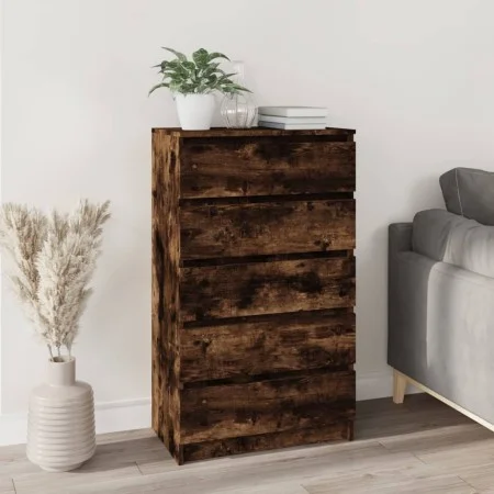 Kommode aus geräuchertem Eichensperrholz 60x36x103 cm von vidaXL, Schubladen - Ref: Foro24-823021, Preis: 108,21 €, Rabatt: %