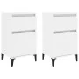 Mesitas de noche 2 unidades blanco brillante 40x35x70 cm de vidaXL, Mesitas de noche - Ref: Foro24-819713, Precio: 88,81 €, D...