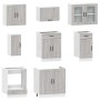 Mueble cocina Kalmar sonoma gris 8 pzas madera contrachapada
