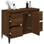 Brown oak plywood washbasin cabinet 80x33x60 cm by vidaXL, bathroom vanities - Ref: Foro24-821283, Price: 90,87 €, Discount: %