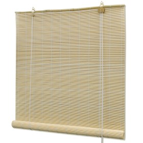 Persianas enrollables de bambú natural 120x160 cm