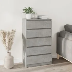 Concrete gray plywood chest of drawers 60x36x103 cm by vidaXL, Drawers - Ref: Foro24-823020, Price: 106,90 €, Discount: %