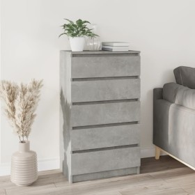Kommode aus betongrauem Sperrholz, 60 x 36 x 103 cm von vidaXL, Schubladen - Ref: Foro24-823020, Preis: 108,59 €, Rabatt: %