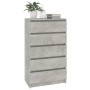 Cajonera de madera contrachapada gris hormigón 60x36x103 cm de vidaXL, Cajoneras - Ref: Foro24-823020, Precio: 112,00 €, Desc...