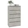 Kommode aus betongrauem Sperrholz, 60 x 36 x 103 cm von vidaXL, Schubladen - Ref: Foro24-823020, Preis: 107,81 €, Rabatt: %