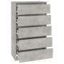 Cajonera de madera contrachapada gris hormigón 60x36x103 cm de vidaXL, Cajoneras - Ref: Foro24-823020, Precio: 112,00 €, Desc...