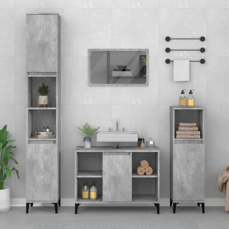 Betongrauer Sperrholz-Waschbeckenschrank, 80 x 33 x 60 cm von vidaXL, Badezimmerwaschtische - Ref: Foro24-821296, Preis: 68,4...