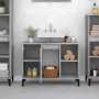 Armario de lavabo madera contrachapada gris hormigón 80x33x60cm