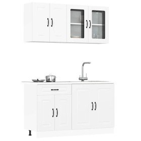 Mueble de cocina Kalmar blanco 4 piezas madera contrachapada