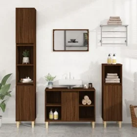 Waschbeckenschrank aus braunem Eichensperrholz, 80 x 33 x 60 cm von vidaXL, Badezimmerwaschtische - Ref: Foro24-821291, Preis...