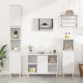 Sperrholz Waschbecken Schrank glänzend weiß 80x33x60cm von vidaXL, Badezimmerwaschtische - Ref: Foro24-821286, Preis: 75,09 €...