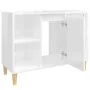 Sperrholz Waschbecken Schrank glänzend weiß 80x33x60cm von vidaXL, Badezimmerwaschtische - Ref: Foro24-821286, Preis: 75,09 €...