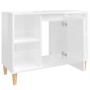 Sperrholz Waschbecken Schrank glänzend weiß 80x33x60cm von vidaXL, Badezimmerwaschtische - Ref: Foro24-821286, Preis: 76,25 €...