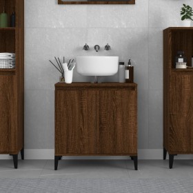 Plywood oak brown bathroom cabinet 58x33x60 cm by vidaXL, bathroom vanities - Ref: Foro24-821267, Price: 61,92 €, Discount: %