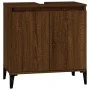 Armario de lavabo madera contrachapada roble marrón 58x33x60 cm de vidaXL, Tocadores de baño - Ref: Foro24-821267, Precio: 59...