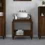 Armario de lavabo madera contrachapada roble marrón 58x33x60 cm de vidaXL, Tocadores de baño - Ref: Foro24-821267, Precio: 59...