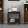 Armario de lavabo madera contrachapada roble marrón 58x33x60 cm de vidaXL, Tocadores de baño - Ref: Foro24-821267, Precio: 61...