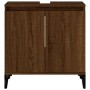 Armario de lavabo madera contrachapada roble marrón 58x33x60 cm de vidaXL, Tocadores de baño - Ref: Foro24-821267, Precio: 61...