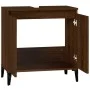 Armario de lavabo madera contrachapada roble marrón 58x33x60 cm de vidaXL, Tocadores de baño - Ref: Foro24-821267, Precio: 59...