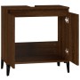 Armario de lavabo madera contrachapada roble marrón 58x33x60 cm de vidaXL, Tocadores de baño - Ref: Foro24-821267, Precio: 61...
