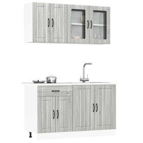 Conjunto de armarios de cocina de 4 piezas "Lucca" de madera de