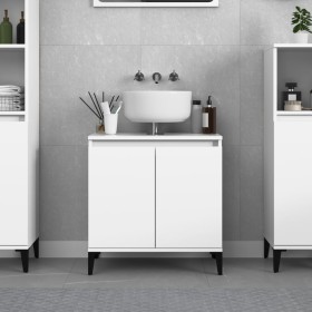 Armario para lavabo madera contrachapada blanco 58x33x60 cm