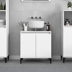 Waschbeckenschrank aus weißem Sperrholz, 58 x 33 x 60 cm von vidaXL, Badezimmerwaschtische - Ref: Foro24-821260, Preis: 46,80...