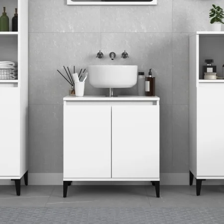 Waschbeckenschrank aus weißem Sperrholz, 58 x 33 x 60 cm von vidaXL, Badezimmerwaschtische - Ref: Foro24-821260, Preis: 46,80...