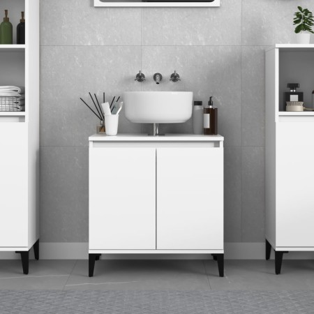 Waschbeckenschrank aus weißem Sperrholz, 58 x 33 x 60 cm von vidaXL, Badezimmerwaschtische - Ref: Foro24-821260, Preis: 48,39...