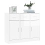 Hochglanzweißes Sideboard aus Holzwerkstoff, 91 x 28 x 75 cm von vidaXL, Sideboards - Ref: Foro24-823010, Preis: 130,87 €, Ra...