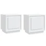Mesitas de noche 2 uds madera contrachapada blanco 44x35x45 cm de vidaXL, Mesitas de noche - Ref: Foro24-819837, Precio: 51,2...