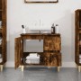 Armario de baño madera contrachapada roble ahumado 65x33x60 cm de vidaXL, Muebles de baño - Ref: Foro24-819825, Precio: 67,32...