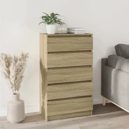 Kommode aus Sonoma-Eichensperrholz, 60 x 36 x 103 cm von vidaXL, Schubladen - Ref: Foro24-823019, Preis: 97,07 €, Rabatt: %