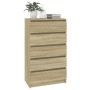 Kommode aus Sonoma-Eichensperrholz, 60 x 36 x 103 cm von vidaXL, Schubladen - Ref: Foro24-823019, Preis: 107,17 €, Rabatt: %