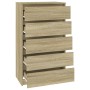 Kommode aus Sonoma-Eichensperrholz, 60 x 36 x 103 cm von vidaXL, Schubladen - Ref: Foro24-823019, Preis: 107,17 €, Rabatt: %
