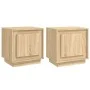 Mesitas de noche 2 uds madera contrachapada roble 44x35x45 cm de vidaXL, Mesitas de noche - Ref: Foro24-819843, Precio: 57,09...