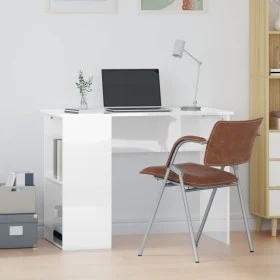Schreibtisch aus glänzend weißem Sperrholz, 100 x 55 x 75 cm von vidaXL, Schreibtische - Ref: Foro24-823026, Preis: 73,86 €, ...