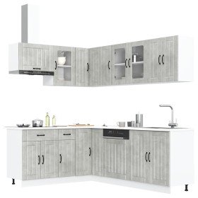 Mueble cocina Lucca gris hormigón 11 pzas madera contrachapada