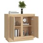 Aparador madera contrachapada color roble Sonoma 80x34x75 cm de vidaXL, Aparadores - Ref: Foro24-819887, Precio: 93,30 €, Des...