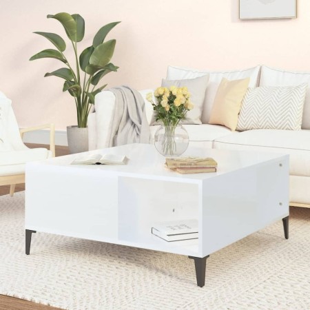 Couchtisch aus Sperrholz glänzend weiß 80x80x36,5 cm von vidaXL, Couchtisch - Ref: Foro24-821102, Preis: 77,94 €, Rabatt: %