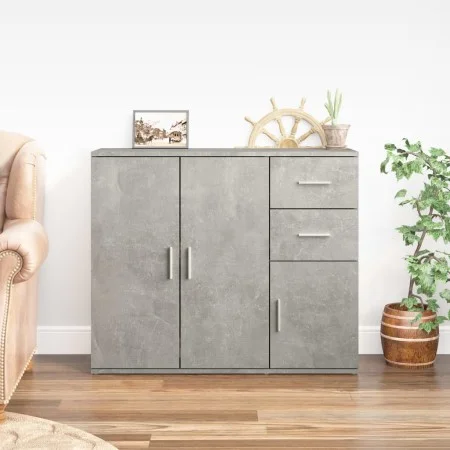 Aparador de madera contrachapada gris hormigón 91x29,5x75 cm de vidaXL, Aparadores - Ref: Foro24-823273, Precio: 88,49 €, Des...